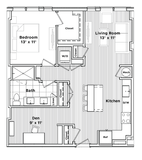 a floor plan of a small house at Madison West Elm, Pennsylvania